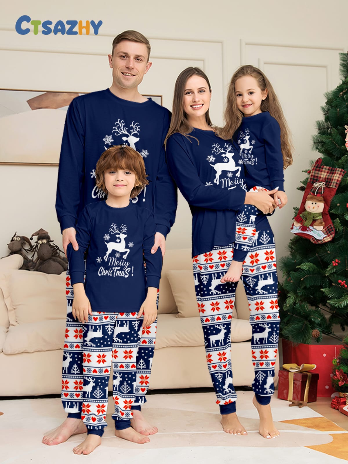 Christmas pajamas outfit for both Adults &kids pyjamas set