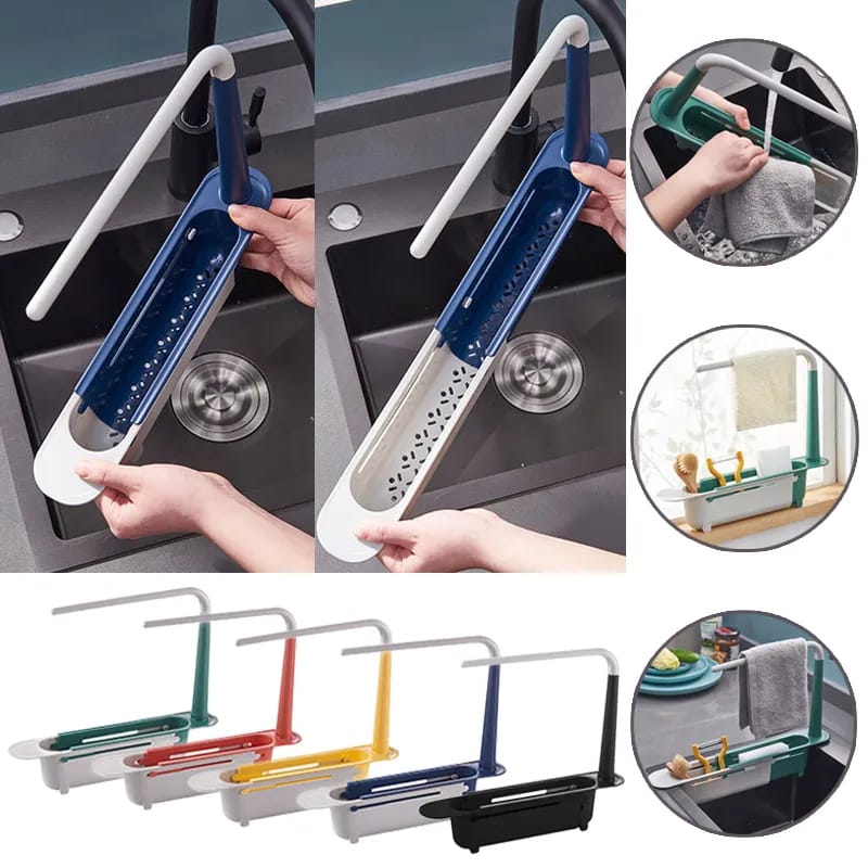 Telescopic Sink Shelf Kitchen Sinks Organizer Soap Sponge Holder Sink Drain Rack Storage Basket Kitchen Gadgets Accessories Tool