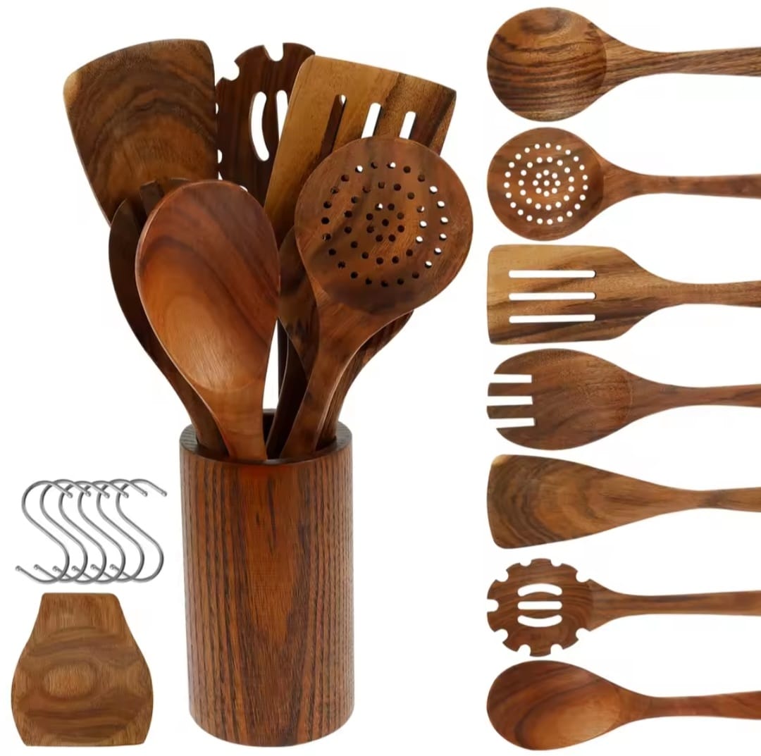 8pcs Wooden Cooking Cultery set