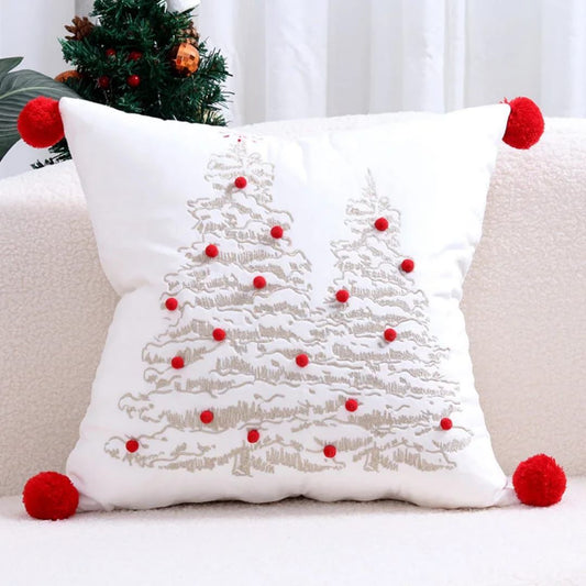 Embroidered Bronzing Christmas Tree Pillowcase