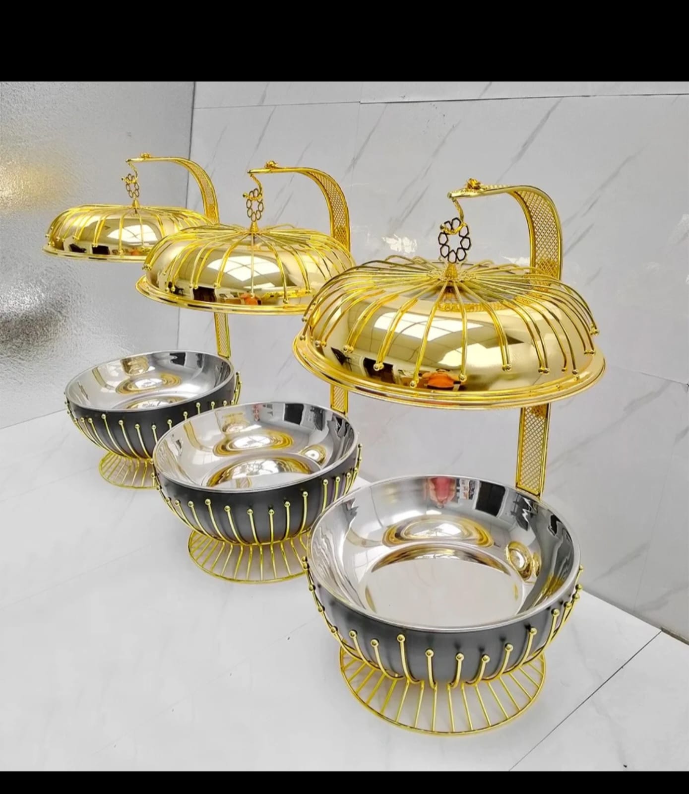 8.OL Round Chaffing Dish Hanging Buffet Food warmer.