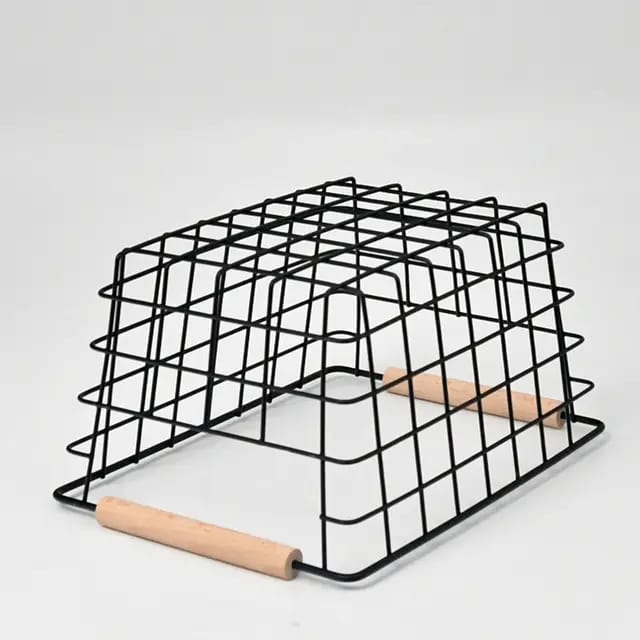 Metal Wire Storage Basket With Handle Wrought Iron Art Fruit Vegetable Snacks Holder Bathroom Kitchen Sundries Container