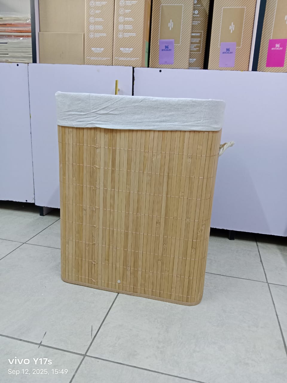 Eco-friendly Foldable bamboo laundry basket