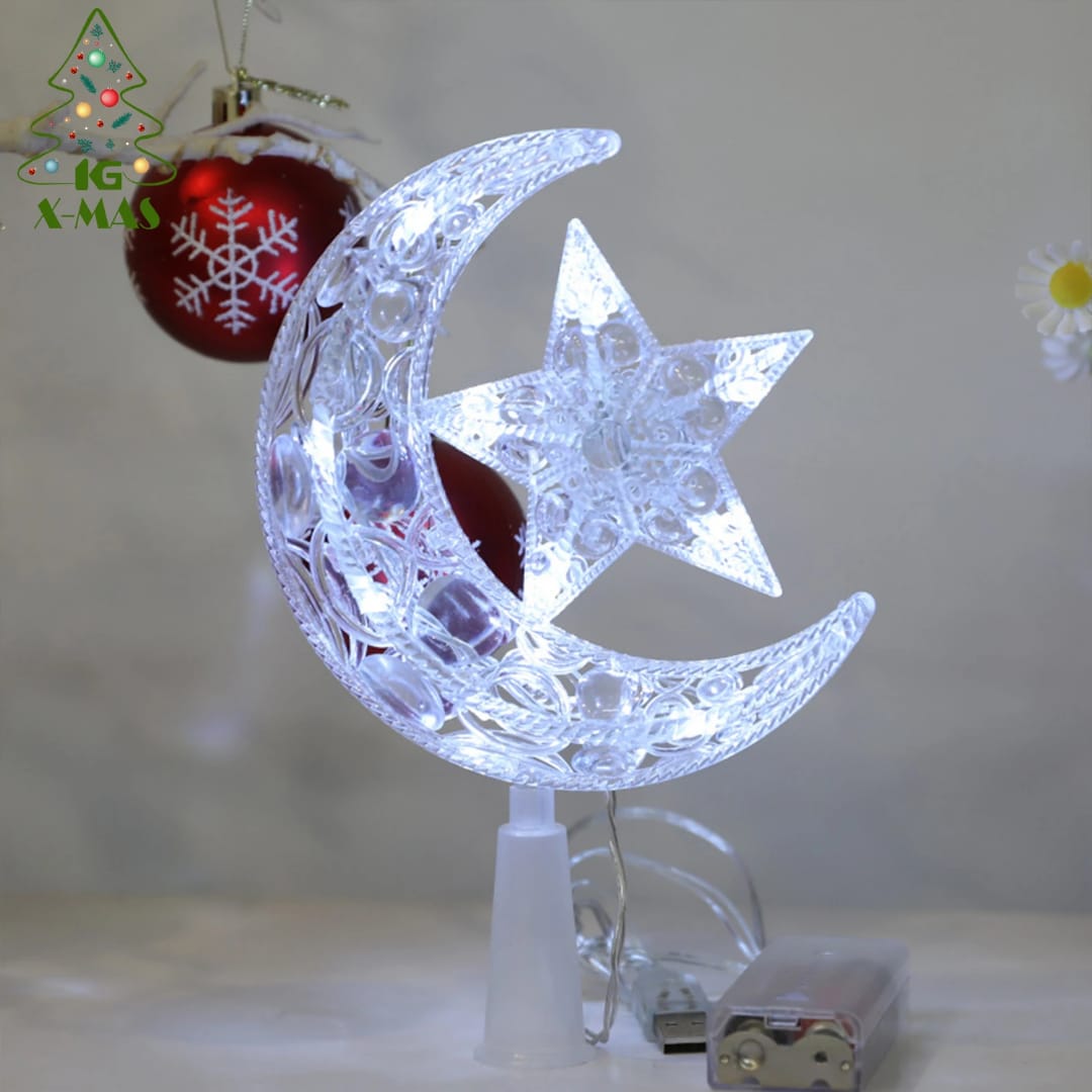 Christmas Tree Top moon with Led lights lamp