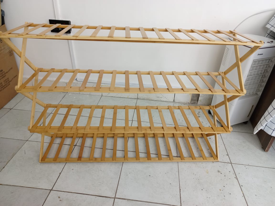 Foldable portable shoe rack