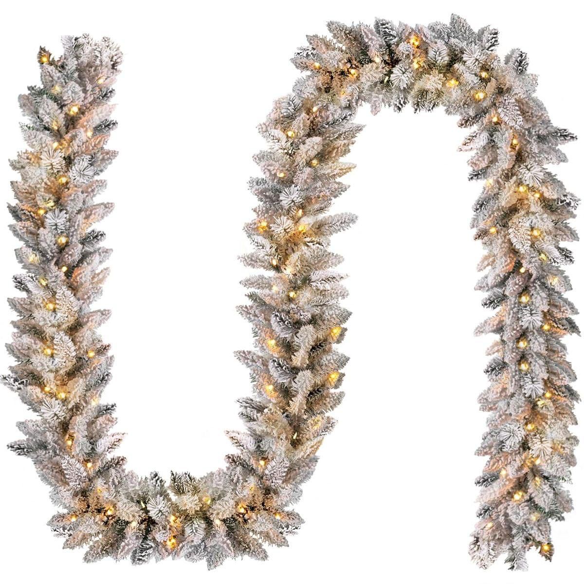 2.5M Christmas Snow Flocked Garland