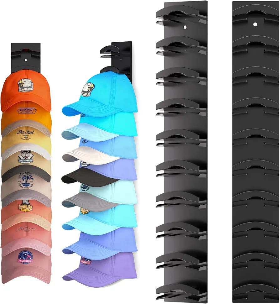 Wall-mounted cap organizer rack