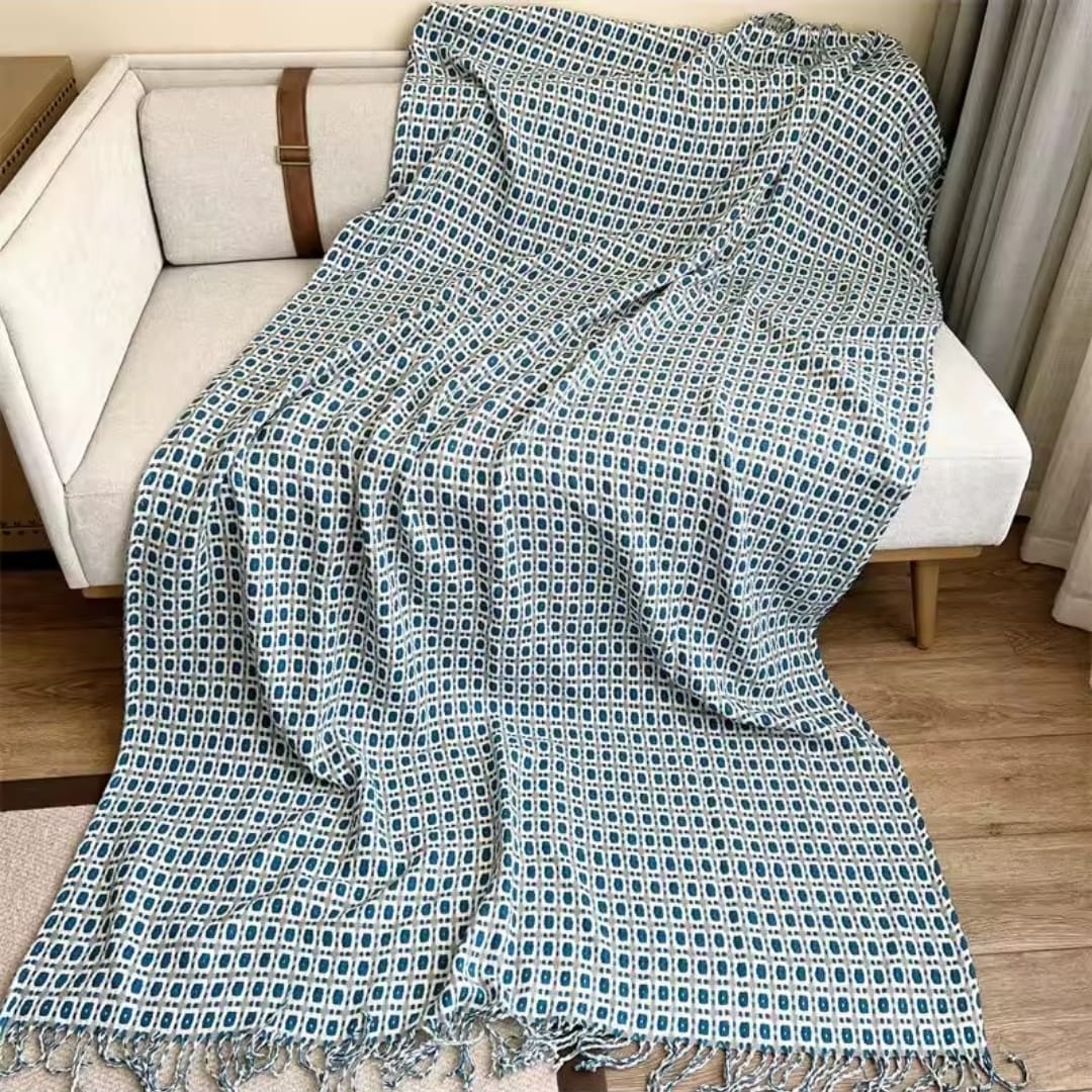 Printed Knitted Throw Blanket