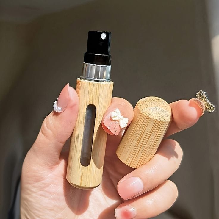 Bamboo perfume refill bottle