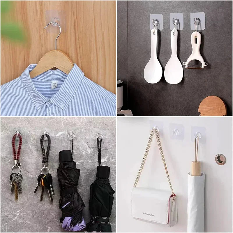 10Pcs Transparent Wall Hooks
