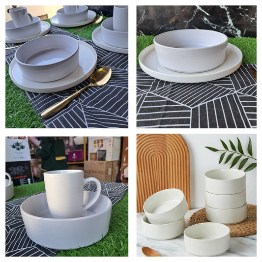 6Pcs Beautiful white pasta bowl