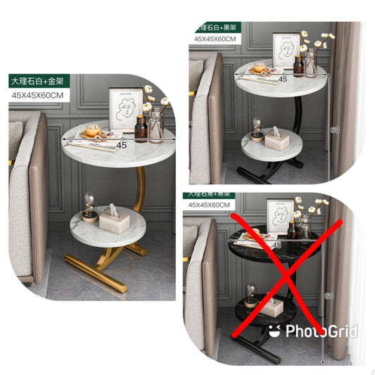 BIG Marble Textured Side Stool