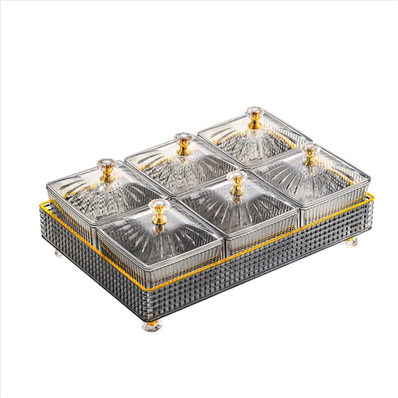 Multipurpose Acrylic Square Candy Serving Plate Bowl Stand with Base Tray