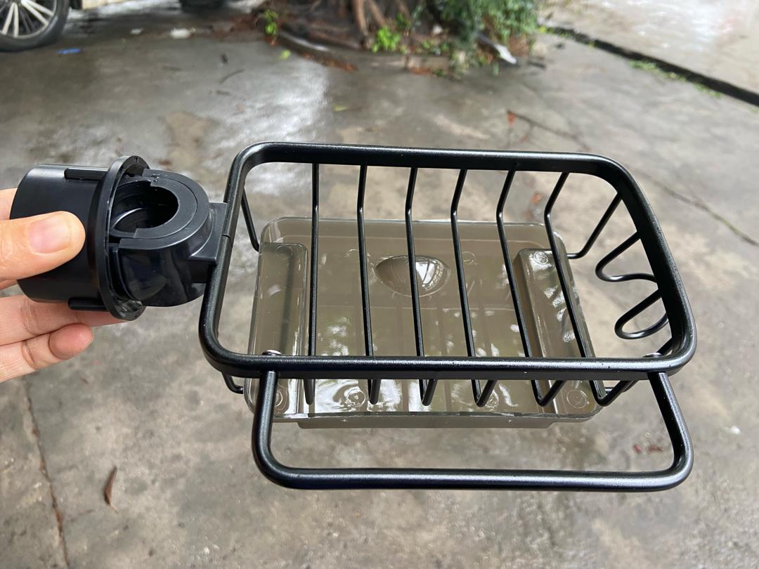 Faucet Drain Rack Kitchen Sink Organizer with Strong Load-bearing Hook Drain Rack for Sponge Holder Space-saving Durable Design