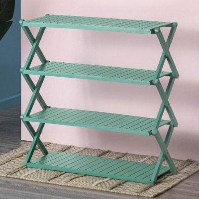 Foldable portable shoe rack