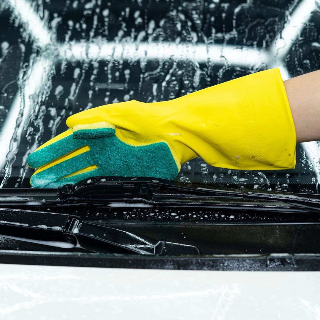 Latex Dishwashing/ Cleaning Gloves with Scouring Pads