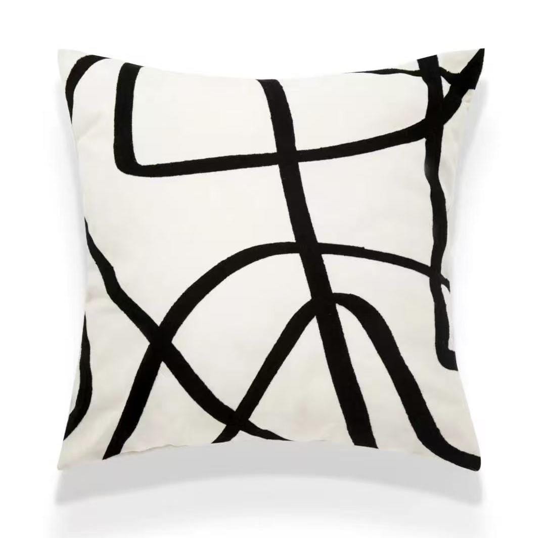 Geometric line  printed throw pillow covers