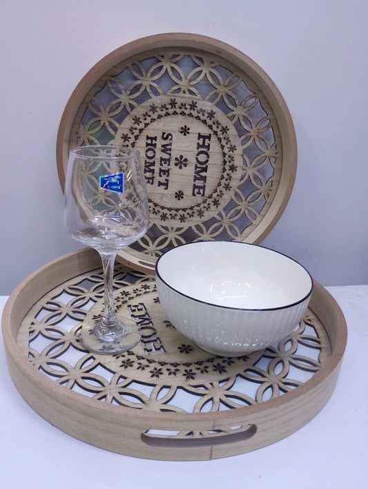 Nordic decorative round 2pcs trays