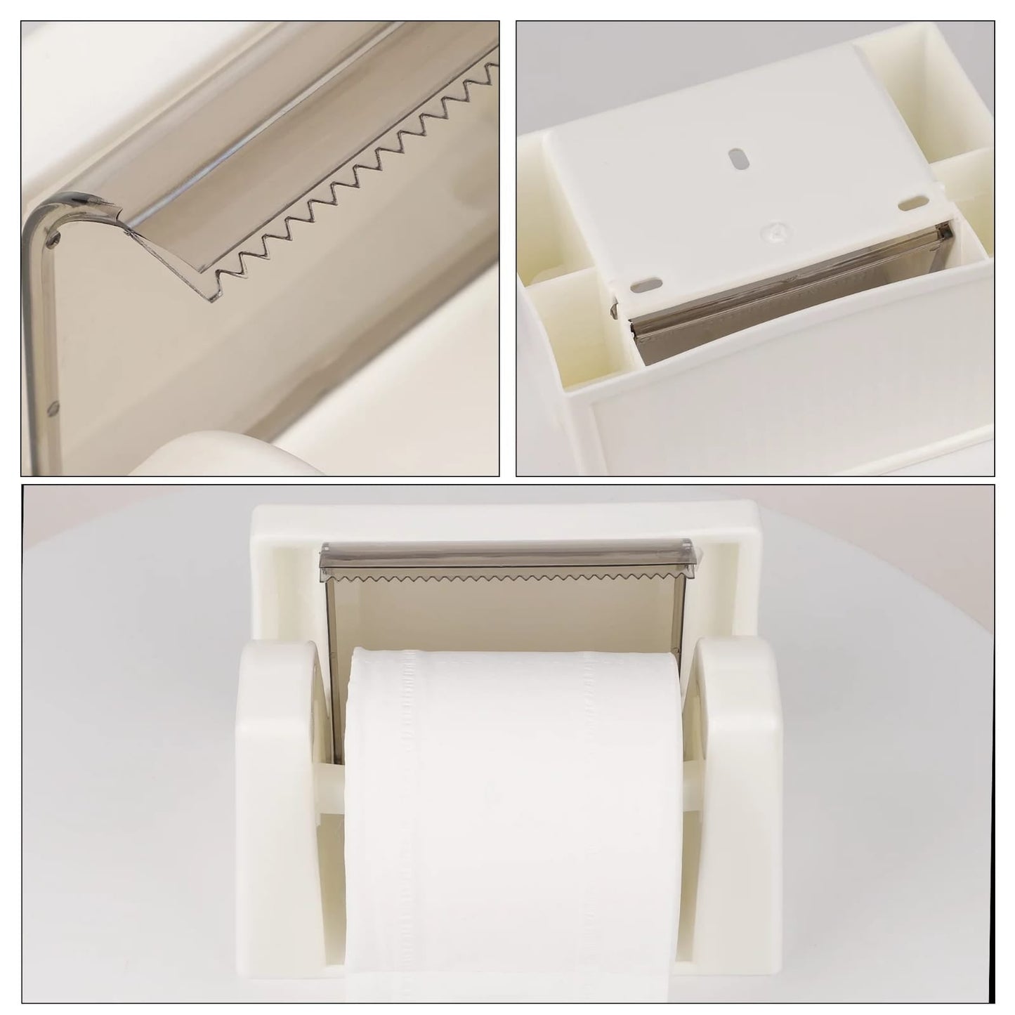 Toilet Tissue Holder with Screw Shelf Wall Mount Plastic Water Resistant Toilet Bathroom Tool Roll Paper Holder