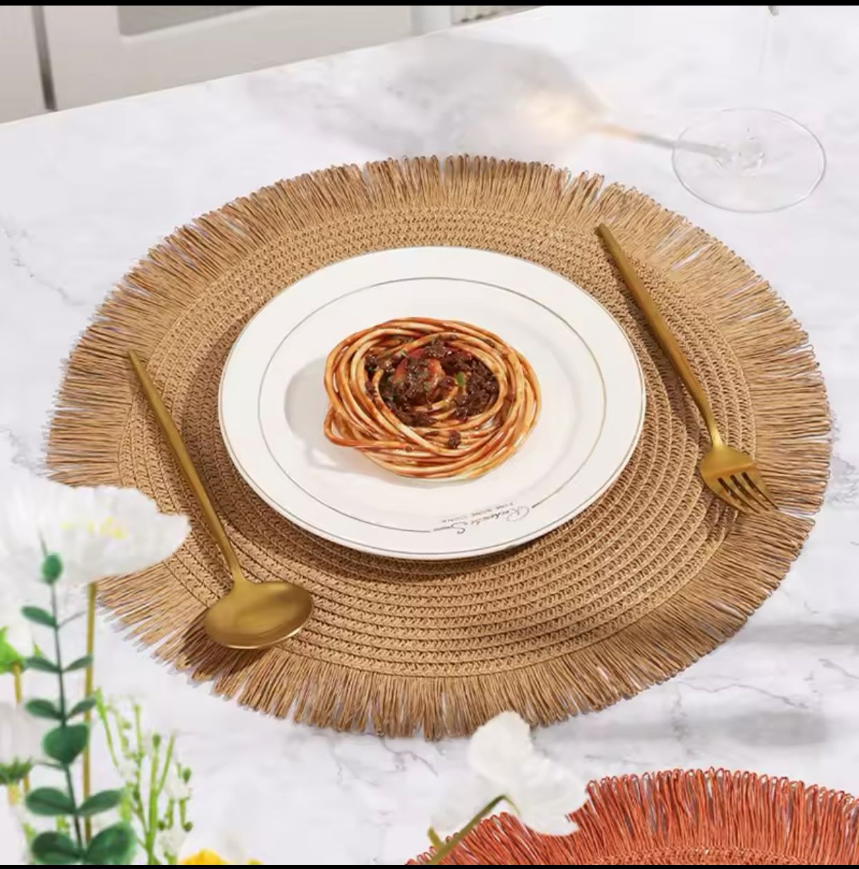 6PCS Round Jute Table Mat
