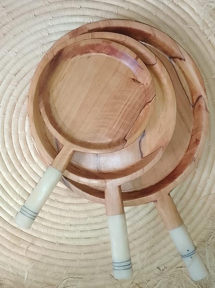 3 IN 1 Handcrafted Wooden Serving Board Pan