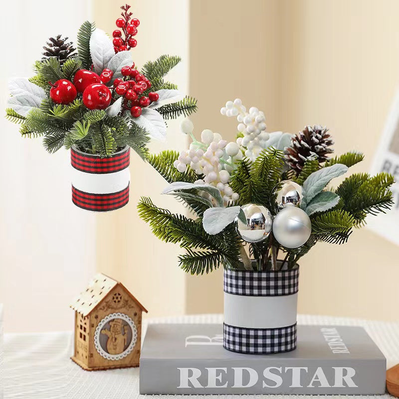 1Pcs Tabletop Exquisite Mini Christmas Tree Stump