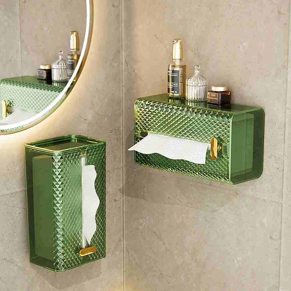 Luxury Diamond Tissue Box Wall-Mounted Acrylic Transparent Tissue Box Table Napkin Holder