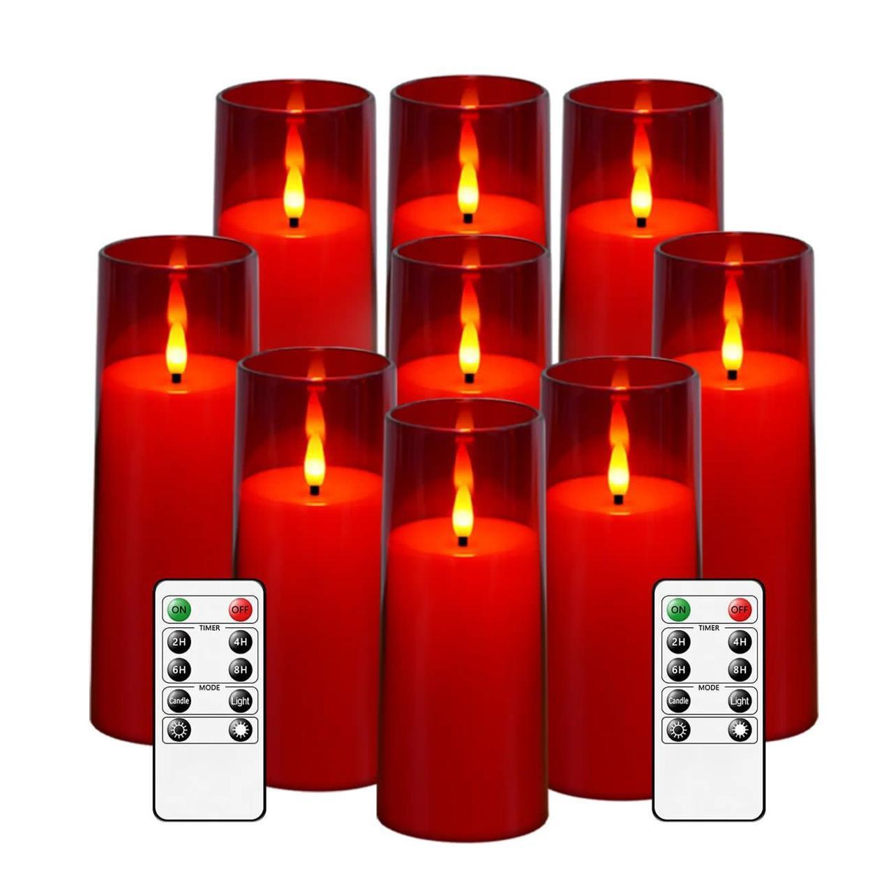 Acrylic flameless LED candles with string light