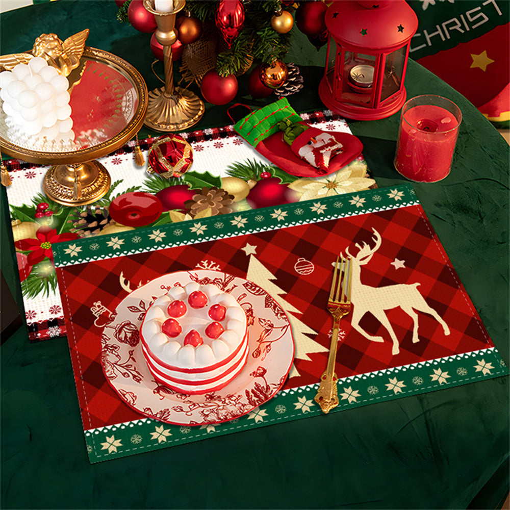 6pcs Christmas Placemats For Dining Table