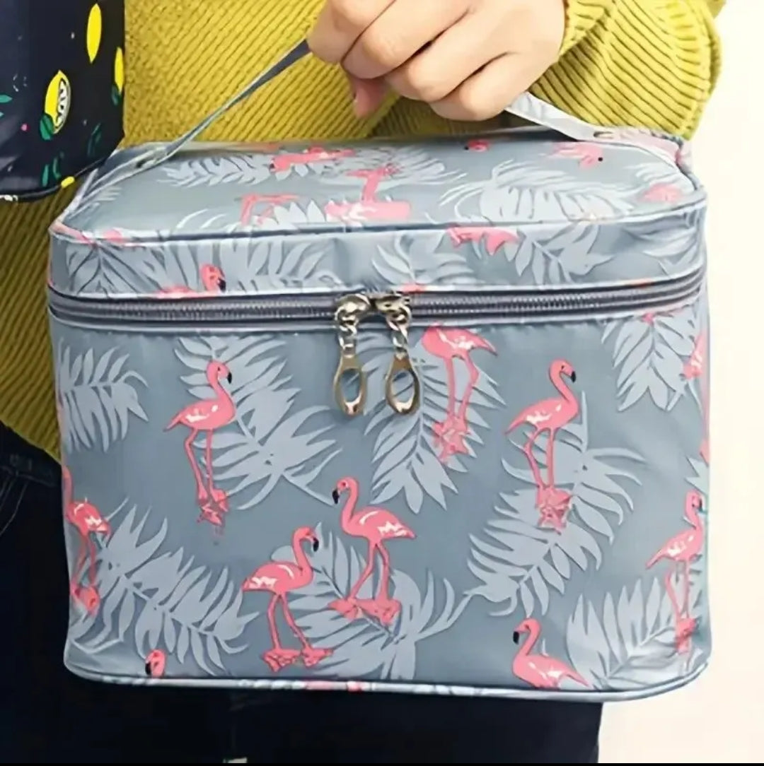 Floral Portable cosmetic makeup toiletry bags