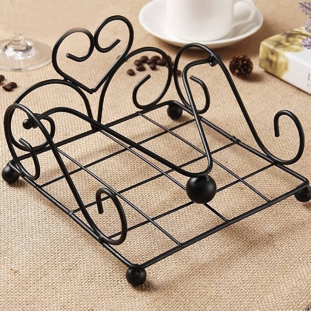 Love shape clip heavy steel serviette holder