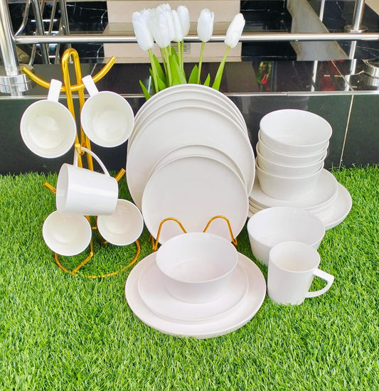 24pcs Ceramic white dinner sets