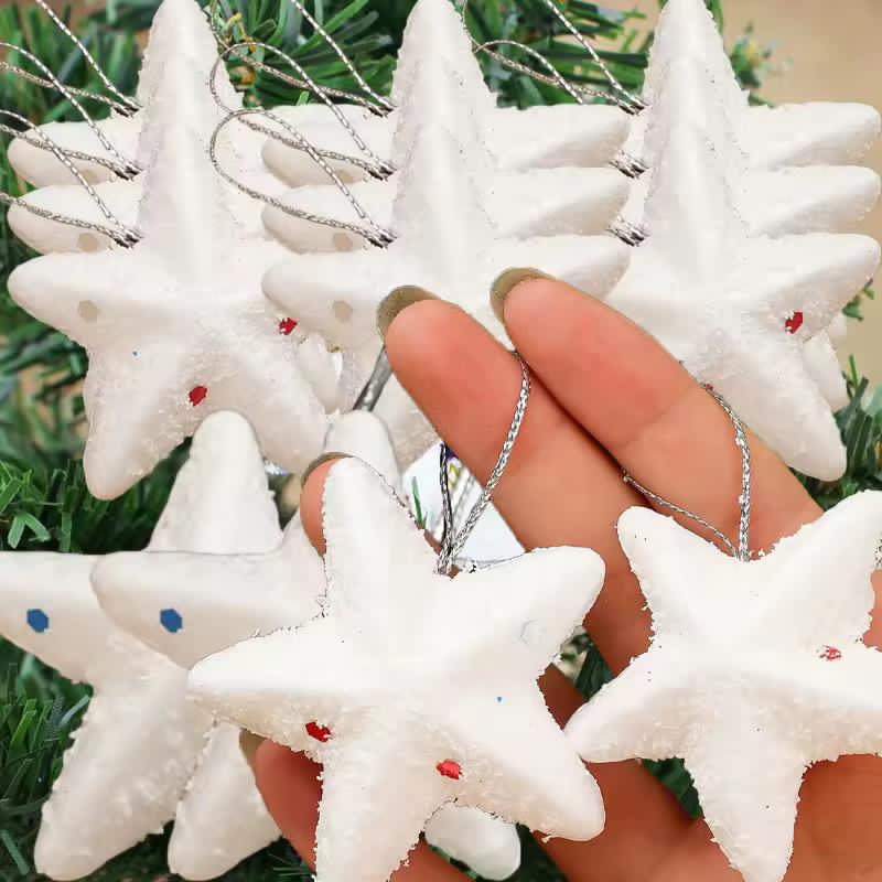 6pc set Christmas Star Hanging Pendants Foam