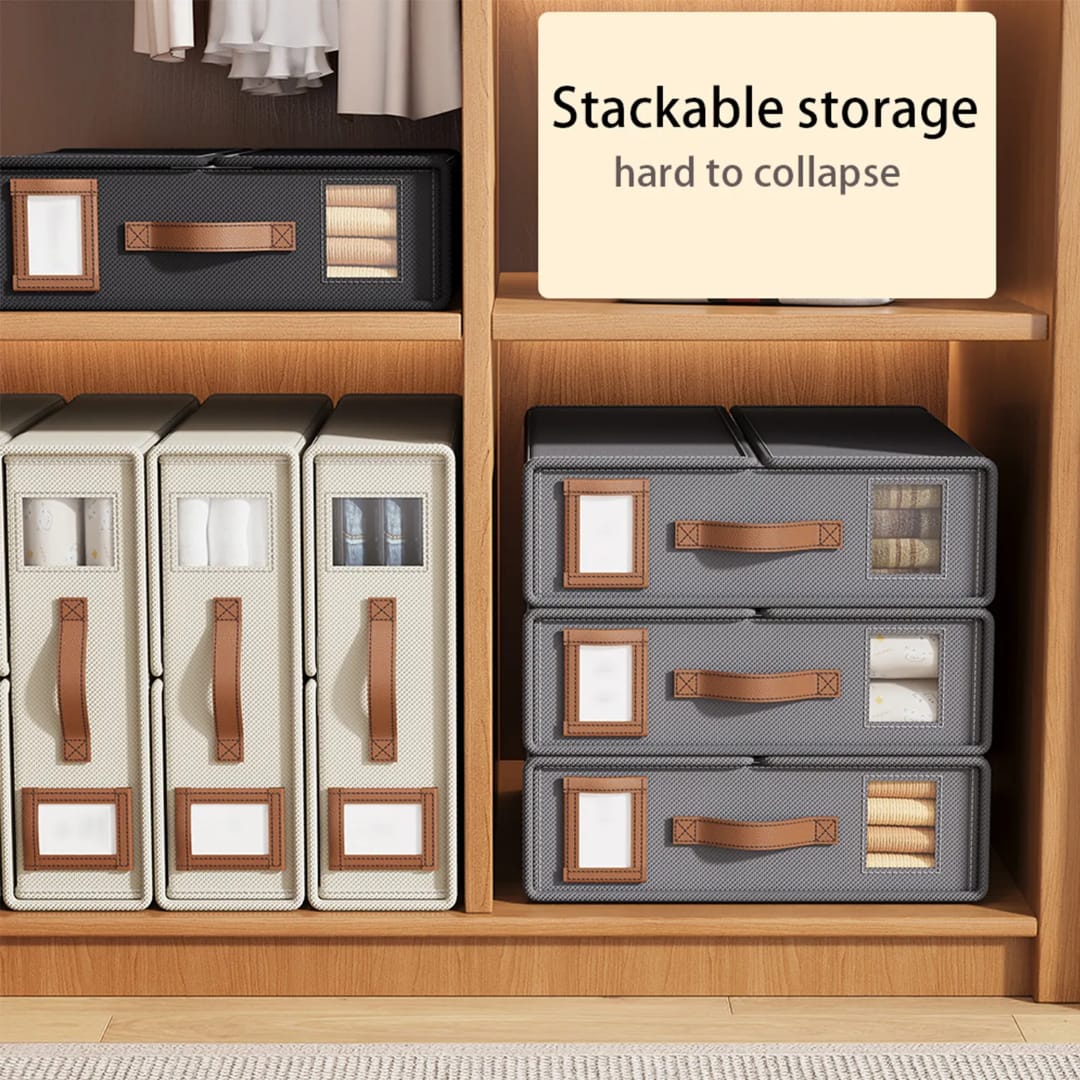 Stackable Fabric Closet Storage Organizer Box
