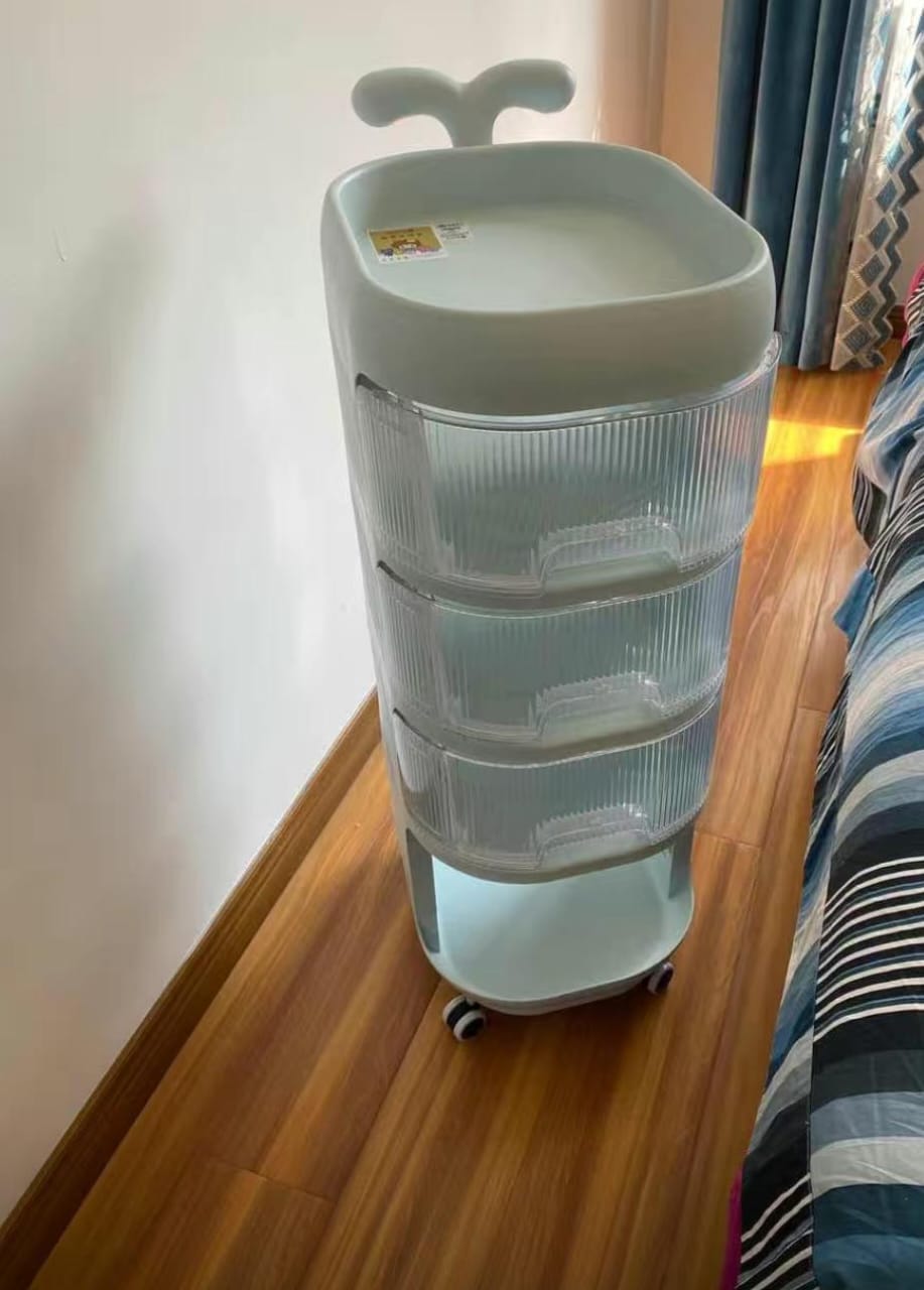 Big Multiple purposes 4 Tier organizer trolley with wheels DIY Assembling