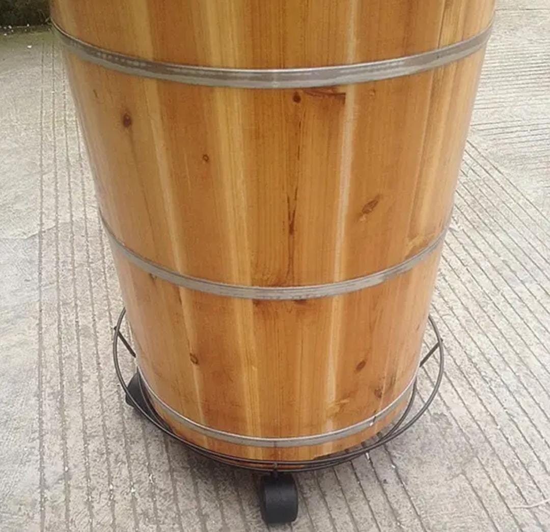Heavy duty metallic gas cylinder planter movable trolley with wheels