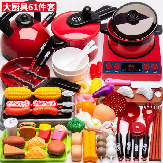 61pcs kids kitchen cookware playset toy set for cooking