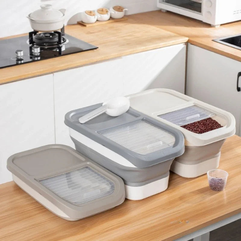 Collapsible  cereals storage container