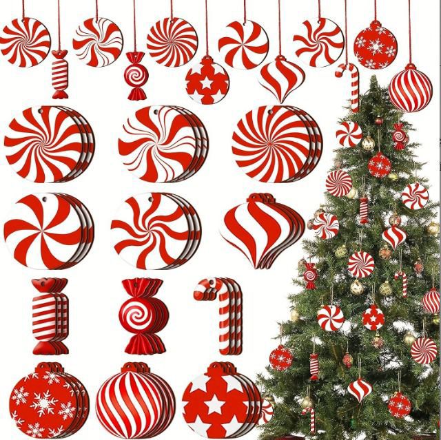 12pcs wooden red candy windmill cane