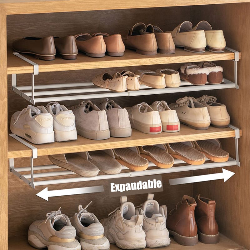 40-65cm Retractable Shoe Rack,Space-Saving Multi-Purpose Hanging Basket for Shoes Sundries,Home Neatening Towel StorageRack